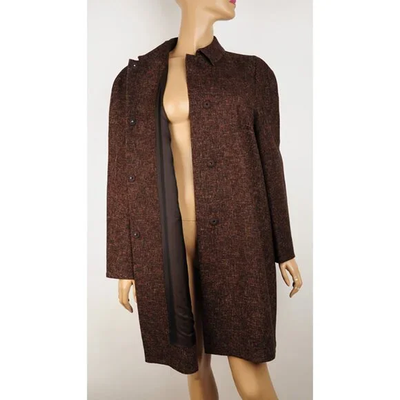 MARNI COAT LONG OVERSIZED JACKET MULTI COLOR WOOL CANVAS IT 46 / US 10